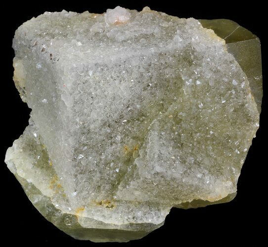 Quartz Encrusted Yellow Cubic Fluorite - Morocco #44864